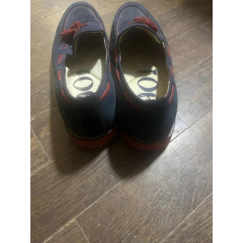 Vintage 1901 Nordstorm NavySuede Slippers With RedTassels Size 11M